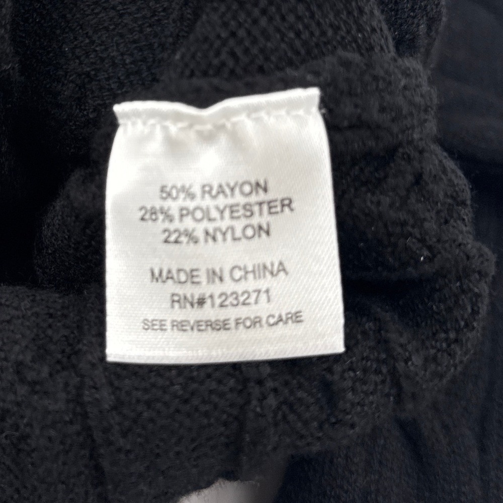 Stella Tweed Cable Knit Boston Pullover Sweater Large Black Green Collegiate MA - Picture 7 of 9